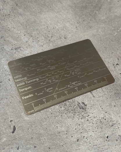 Machinist Reference Card
