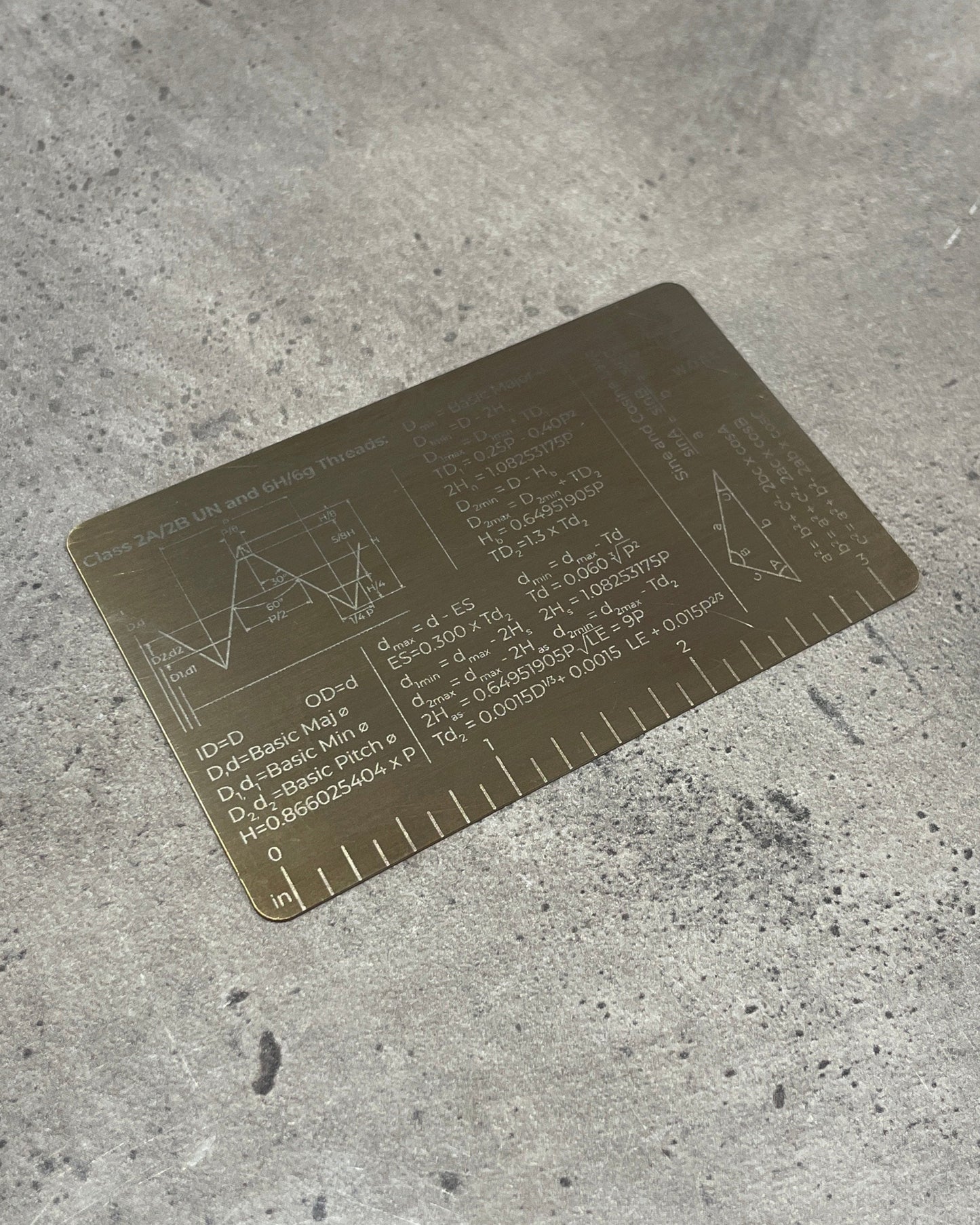 Machinist Reference Card